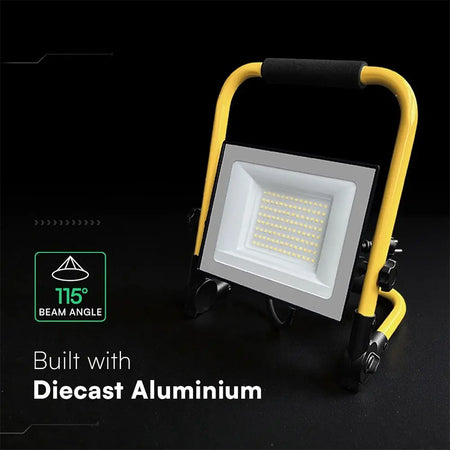 Reflector LED portabil cu suport 50 W alb rece 6500 K IP65 V-Tac SKU-242196