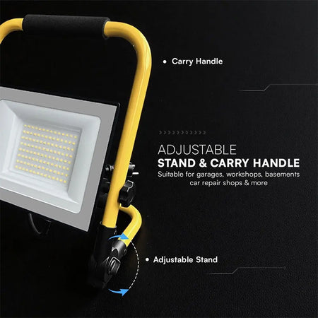 Reflector LED portabil cu suport 50 W alb rece 6500 K IP65 V-Tac SKU-242196