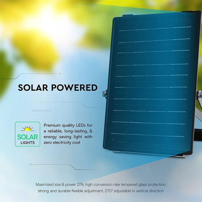 Reflector LED solar 30W, 4800 lm, IP65, negru V-Tac SKU-24277