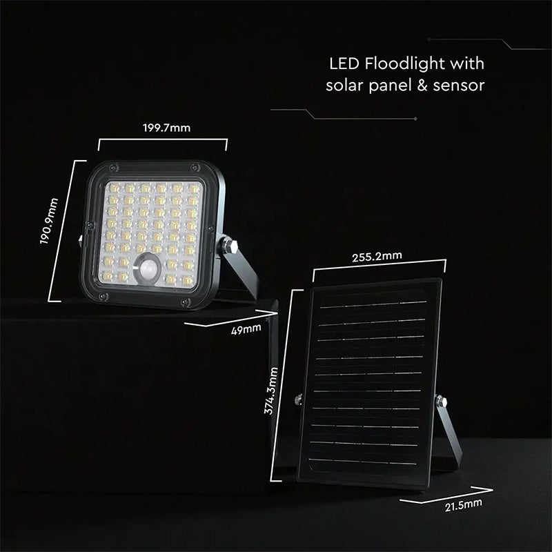 Reflector LED solar 30W, 4800 lm, IP65, negru V-Tac SKU-24277