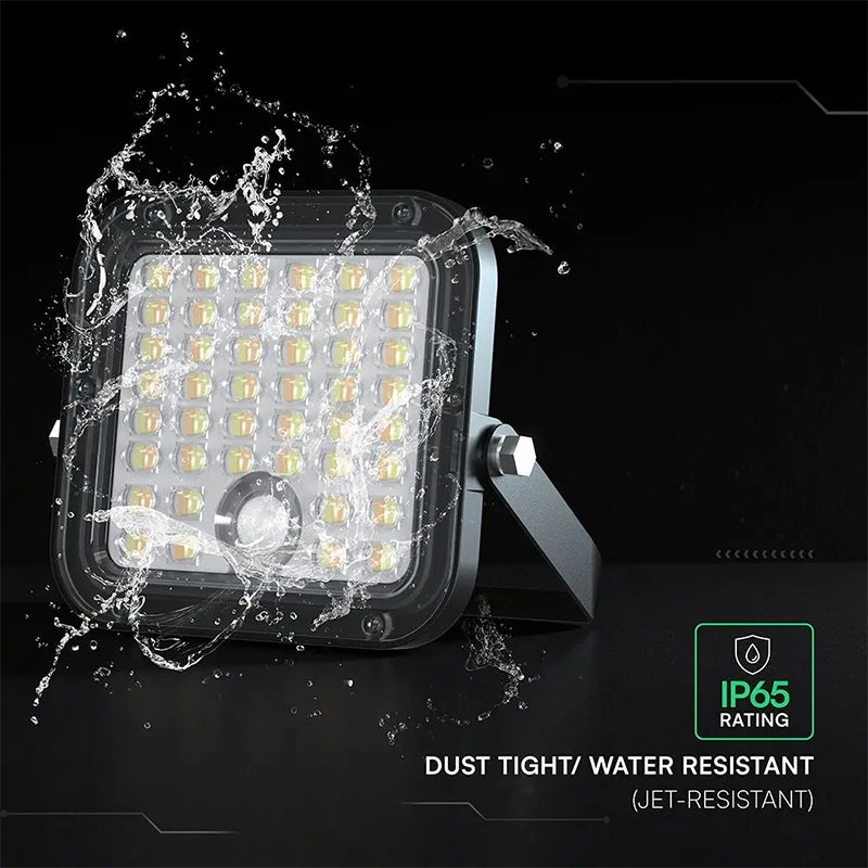 Reflector LED solar 30W, 4800 lm, IP65, negru V-Tac SKU-24277