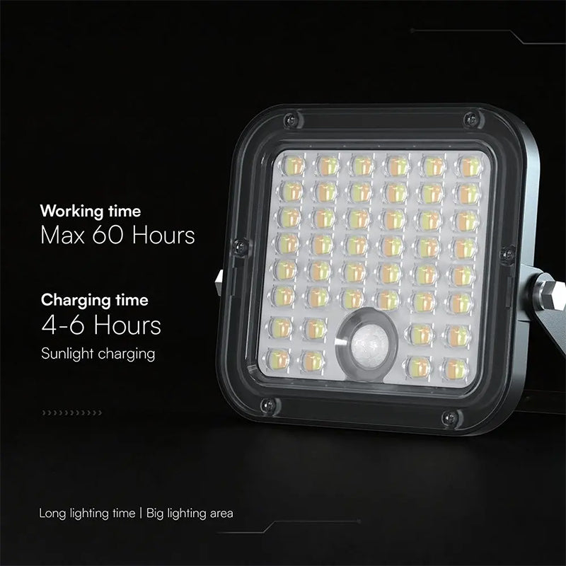 Reflector LED solar 30W, 4800 lm, IP65, negru V-Tac SKU-24277