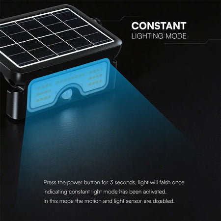 Reflector LED solar 7 W 3in1, negru, 900 lm, IP65, V-Tac SKU-24341