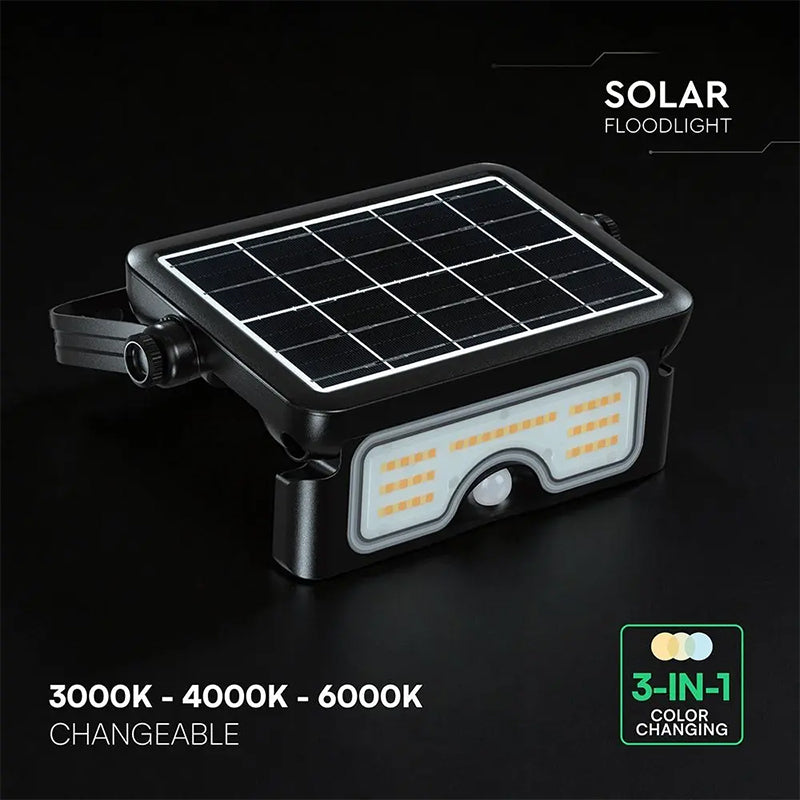 Reflector LED solar 7 W 3in1, negru, 900 lm, IP65, V-Tac SKU-24341