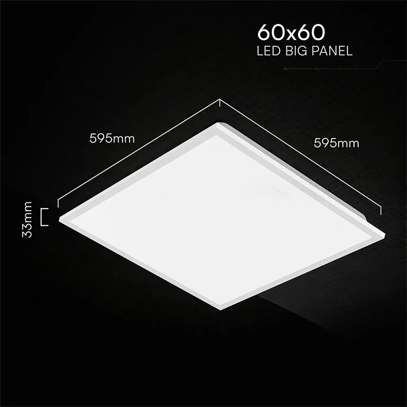 Panou LED 40 W 595 × 595 mm cu lumină alb rece 6500 K V-Tac SKU-24367