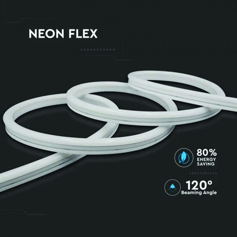 Bandă LED Neonflex de 10 m cu lumină galbenă și alimentare la 24 V V-Tac SKU-2617