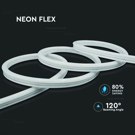 Bandă LED Neonflex de 10 m cu lumină galbenă și alimentare la 24 V V-Tac SKU-2617
