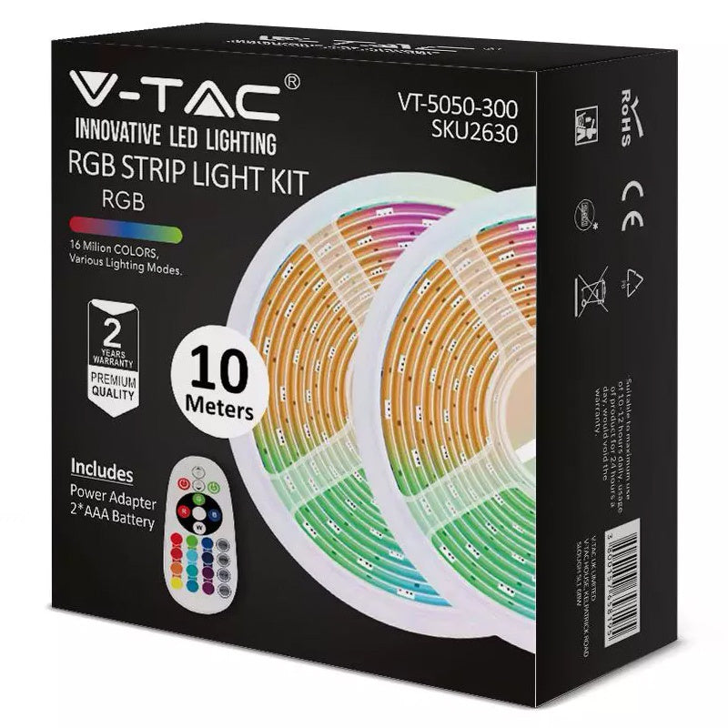 Kit Banda Led Smd5050 30led/m Rgb Ip20 10m