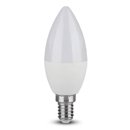 Bec LED tip lumânare E14 de 3,5 W RGB și 6400 K dimabil cu telecomandă V-Tac SKU-2771