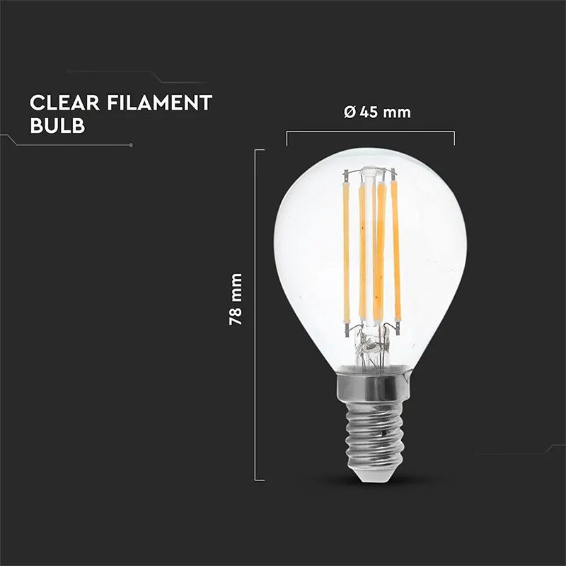 Bec E14 p45 Cu Filament Led 6w 2700k