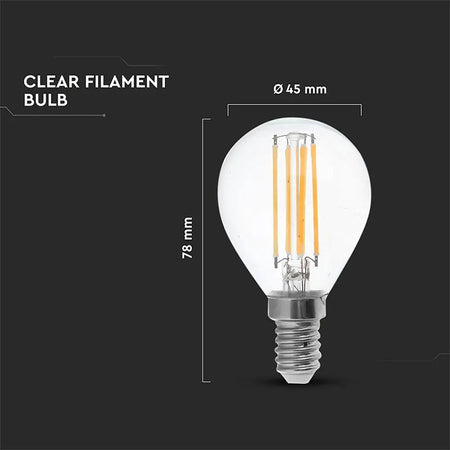 Bec E14 p45 Cu Filament Led 6w 2700k
