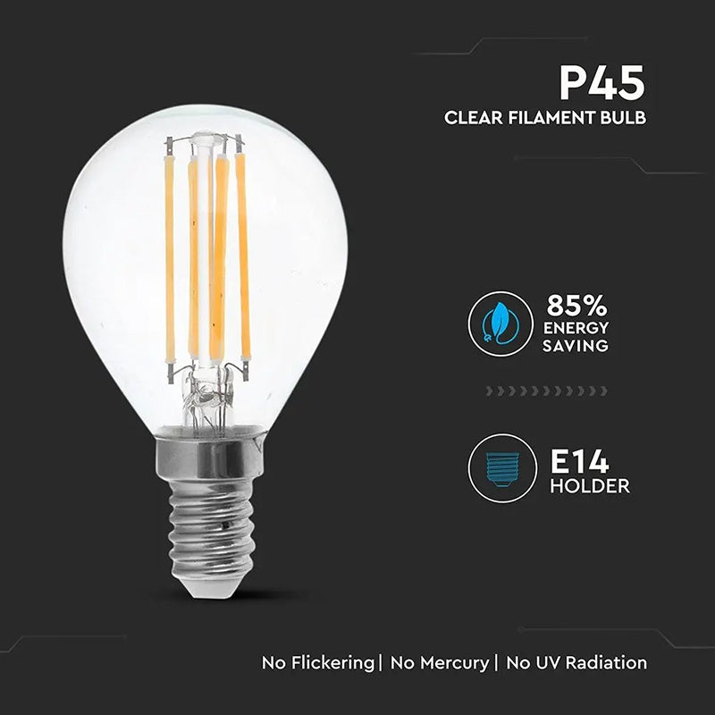 Bec E14 p45 Cu Filament Led 6w 2700k
