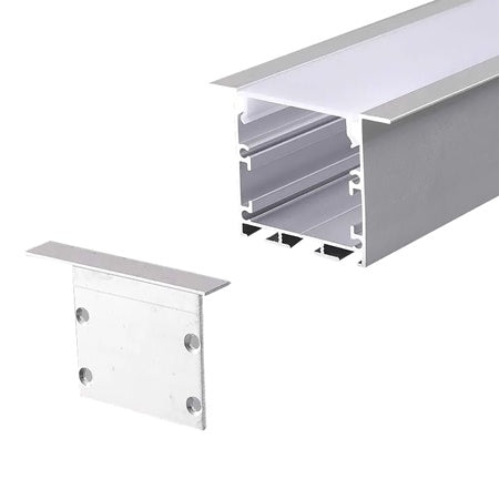 Profil din aluminiu pentru bandă LED de 2 m 50 × 35 mm cu dispersor alb V-Tac SKU-2871
