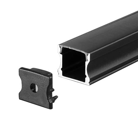 Profil din aluminiu pentru bandă LED negru de 2 m 17,2 × 14,4 mm V-Tac SKU-2878
