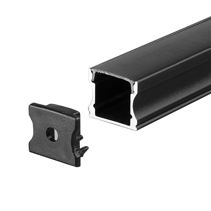 Profil din aluminiu pentru bandă LED negru de 2 m 17,2 × 14,4 mm V-Tac SKU-2878