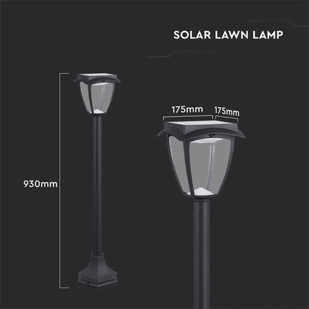 Corp de iluminat solar LED cu lumină alb cald și alb rece, panou 2 W și protecție IP65 V-Tac SKU-2894
