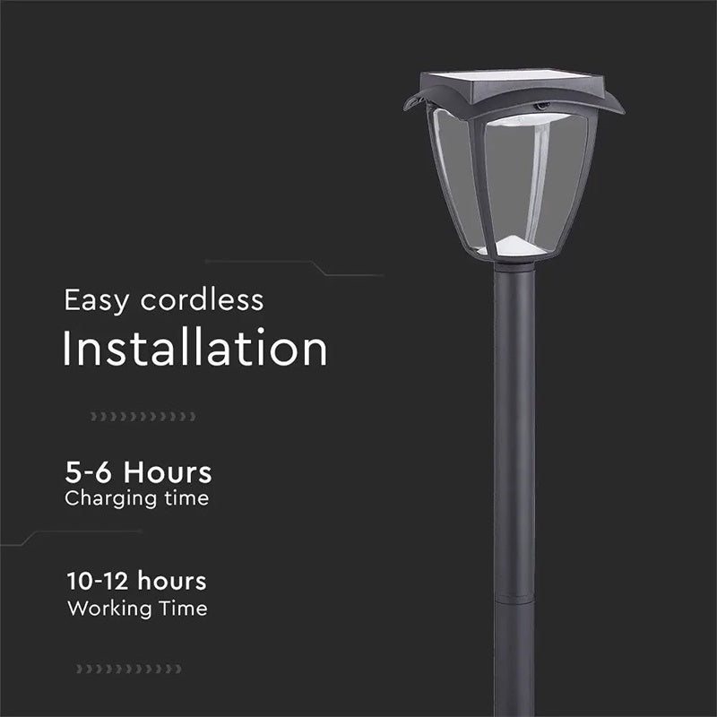 Corp de iluminat solar LED cu lumină alb cald și alb rece, panou 2 W și protecție IP65 V-Tac SKU-2894