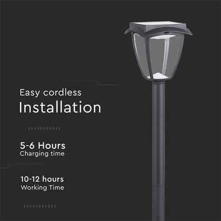 Corp de iluminat solar LED cu lumină alb cald și alb rece, panou 2 W și protecție IP65 V-Tac SKU-2894