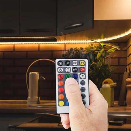 Controler pentru bandă LED RGB + alb cu telecomandă cu 26 de butoane, 12-24 V V-Tac SKU-2899