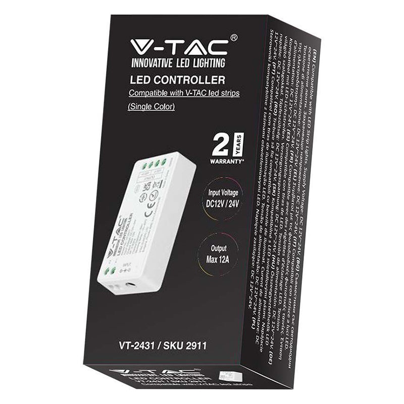 Controler Wi-Fi pentru bandă LED monocolor DC 12-24 V cu curent max. 12 A V-Tac SKU-2911