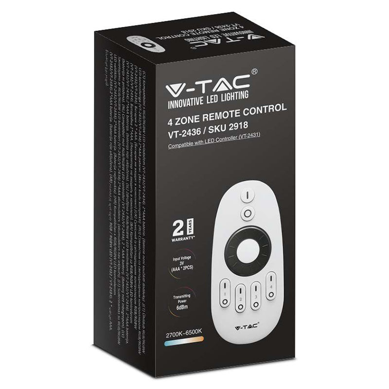 Telecomandă pentru controller bandă LED cu 4 zone V-Tac SKU-2918