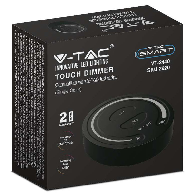 Controller touch pentru bandă LED cu lumină albă, negru V-Tac SKU-2920