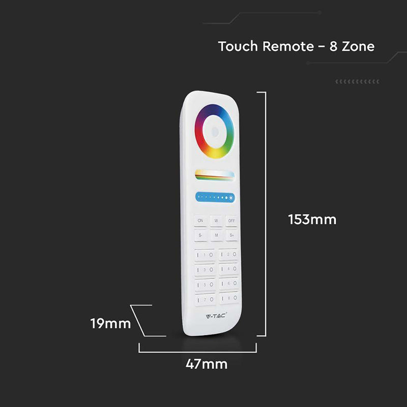 Telecomandă controller bandă LED 8 zone, control wireless, V-Tac SKU-2921