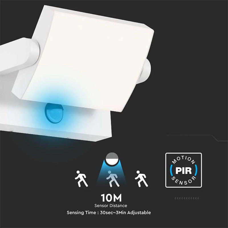Lampă LED cu senzor de mișcare 17 W IP65 alb cald 3000 K V-Tac SKU-2938
