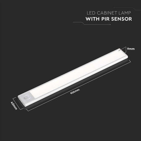 Corp Iluminat Led 1.5w 3000k Ip20 Cu Senzor Miscare - Argintiu
