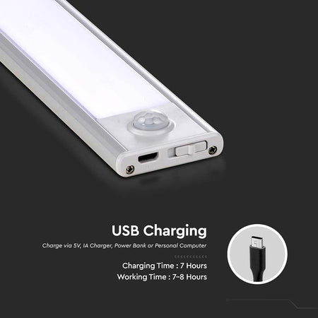 Corp Iluminat Led 1.5w 3000k Ip20 Cu Senzor Miscare - Argintiu