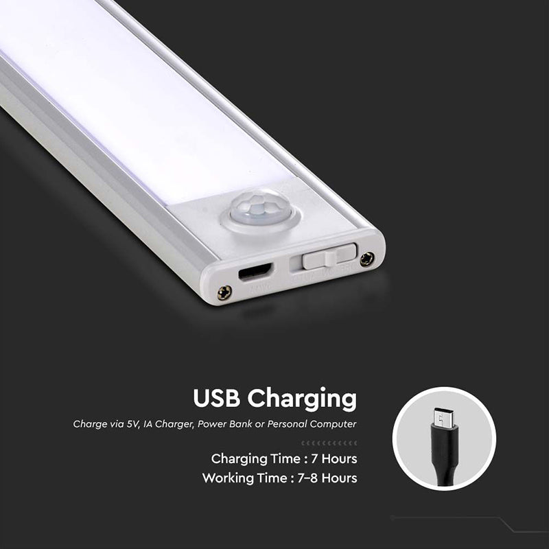 Corp Iluminat Led 2.5w 4000k Ip20 Cu Senzor Miscare - Argintiu