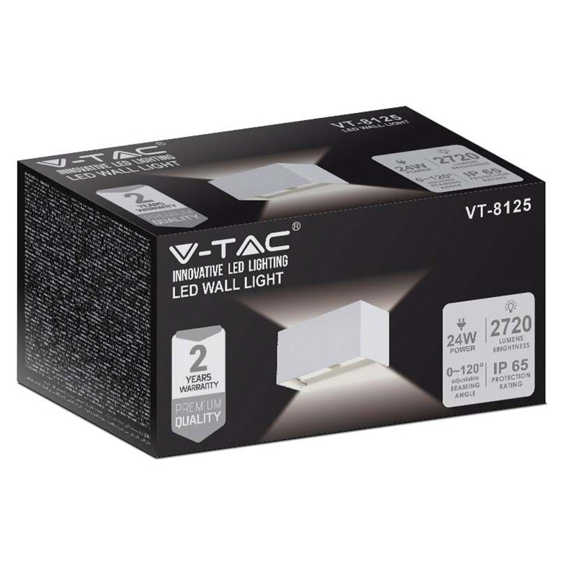 Corp iluminat perete IP65 24W 3000K alb, lumina caldă, V-Tac SKU-2975