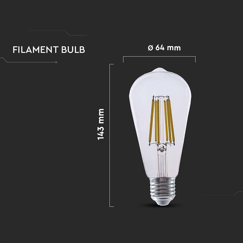 Bec LED cu filament ST64 E27 de 4 W cu lumină neutră 4000 K EDISON V-Tac SKU-2997
