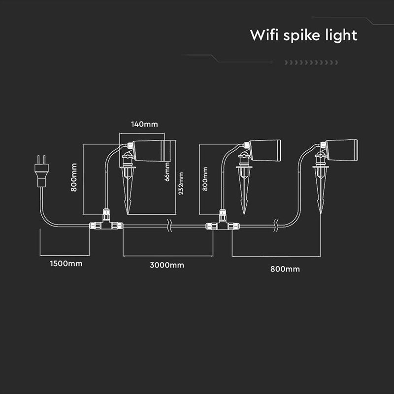 Set corp iluminat LED RGB 3in1 5.2 W IP65 negru V-Tac SKU-3015