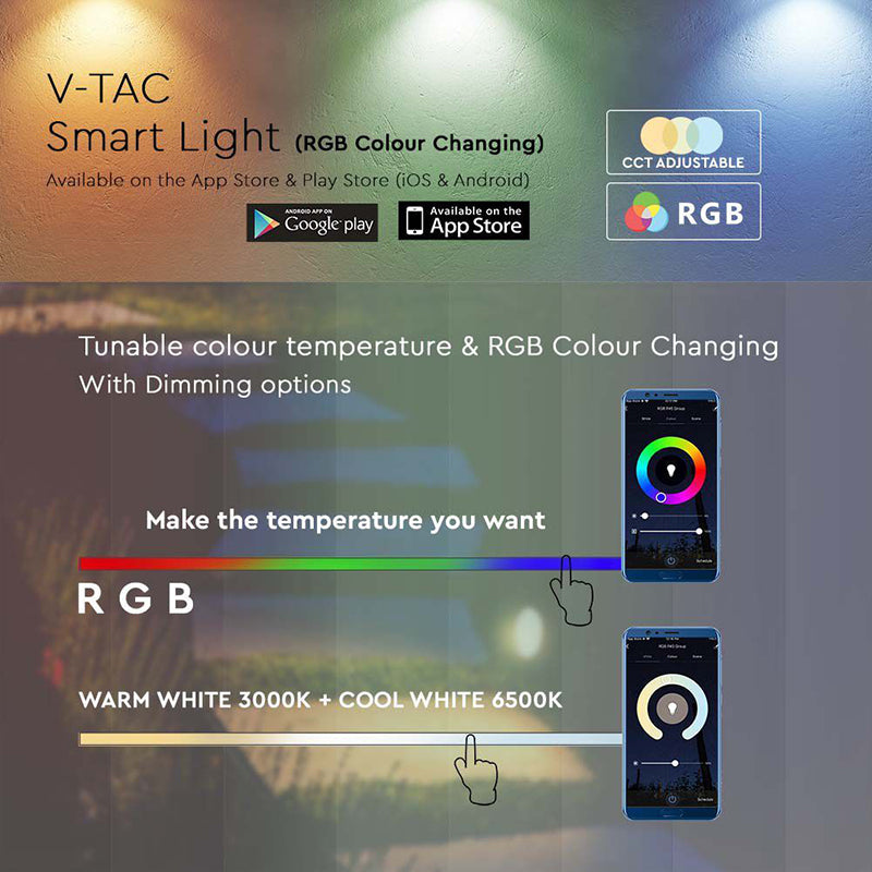 Set corp iluminat LED RGB 3in1 5.2 W IP65 negru V-Tac SKU-3015