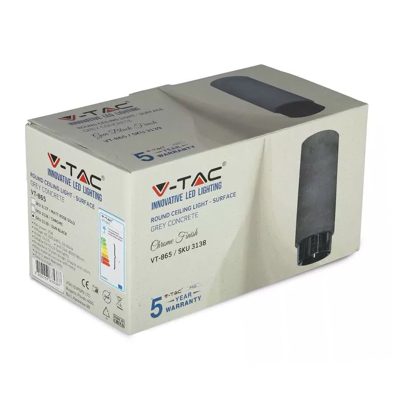 Corp iluminat soclu GU10 gips/metal negru/gri V-Tac SKU-3139