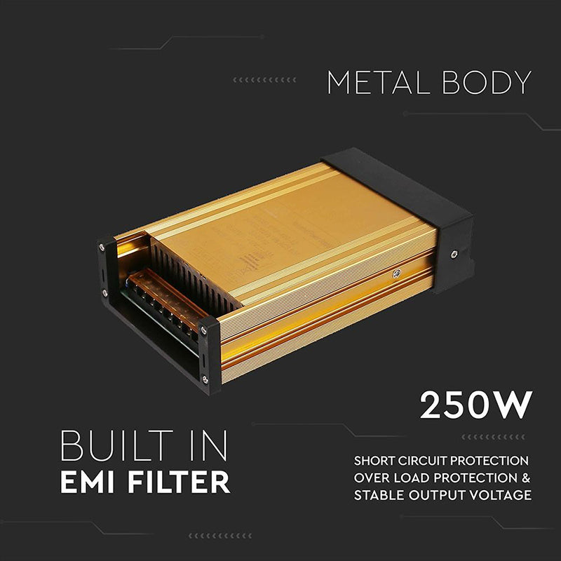 Sursă de alimentare SMPS de 12 V și 250 W cu ieșire de 20 A și protecție IP45 V-Tac SKU-3232