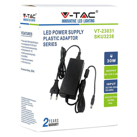 Sursă de alimentare pentru bandă LED de 12 V 2,5 A și 30 W V-Tac SKU-3238