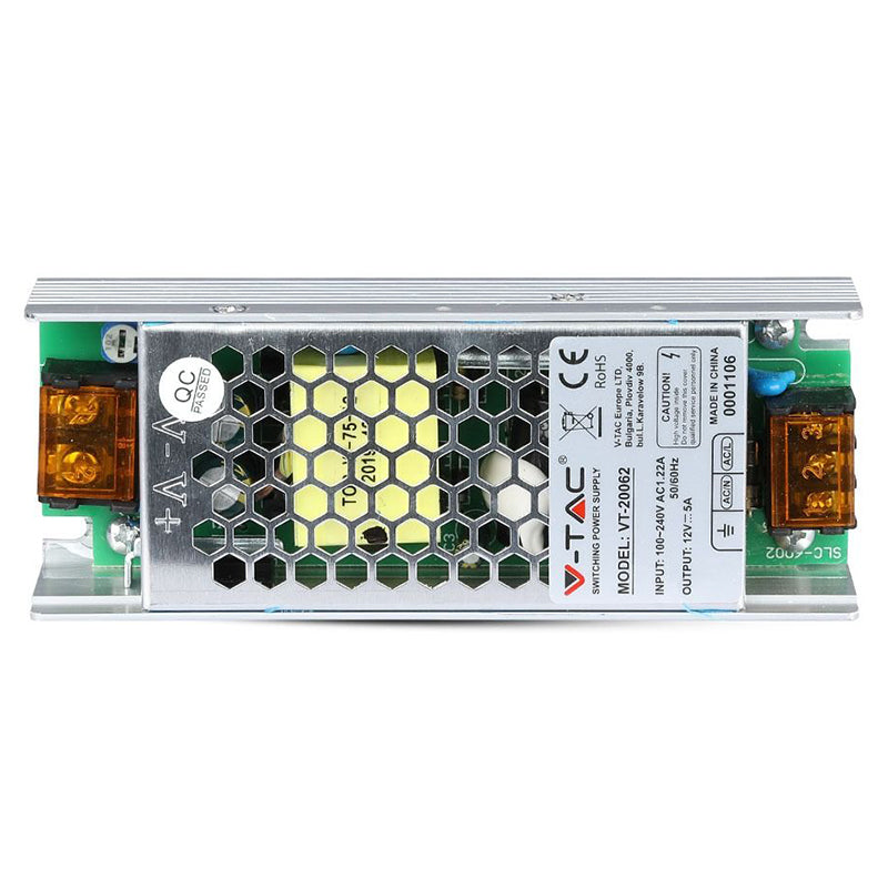 Sursă de alimentare SMPS slim de 12 V și 5 A cu putere de 60 W V-Tac SKU-3246