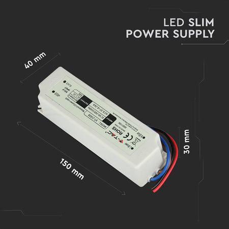 Sursă de alimentare slim de 12 V, 30 W și 2,5 A cu protecție IP67 V-Tac SKU-3271