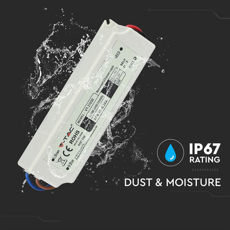 Sursă de alimentare slim de 12 V, 30 W și 2,5 A cu protecție IP67 V-Tac SKU-3271