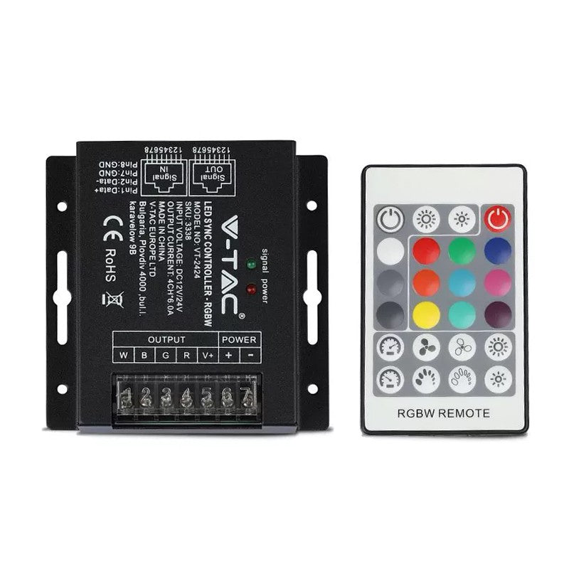 Controller pentru bandă LED cu dimmer 12/24 V și 4 canale V-Tac SKU-3338