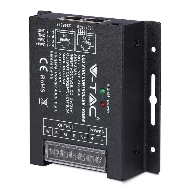 Controller pentru bandă LED cu dimmer 12/24 V și 4 canale V-Tac SKU-3338