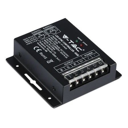 Controller bandă LED RGB cu alimentare 12-24 V DC și telecomandă cu 20 de butoane V-Tac SKU-3339