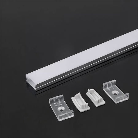 Profil aluminiu pentru bandă LED de 2 m și secțiune 23,5 × 10 mm V-Tac SKU-3352