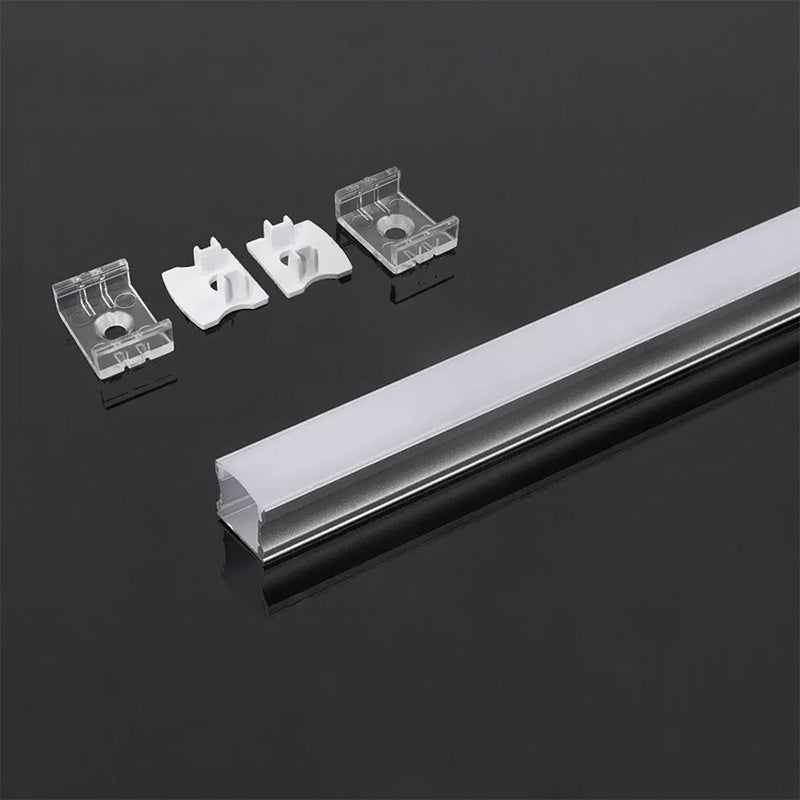 Profil din aluminiu mat pentru bandă LED de 2 m cu secțiune 17,2 × 15,5 mm V-Tac SKU-3354