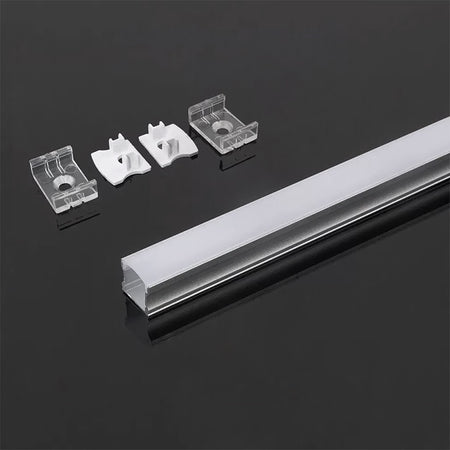 Profil din aluminiu mat pentru bandă LED de 2 m cu secțiune 17,2 × 15,5 mm V-Tac SKU-3354