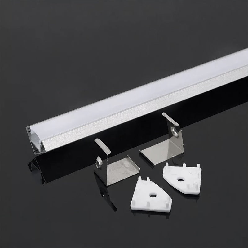 Profil din aluminiu mat pentru bandă LED de 2 m cu secțiune 19 × 19 mm V-Tac SKU-3356