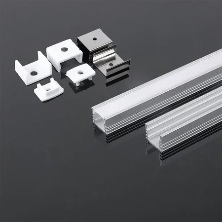 Profil aluminiu pentru bandă LED cu difuzor mat 2000 × 17,4 × 12,1 mm V-Tac SKU-3358
