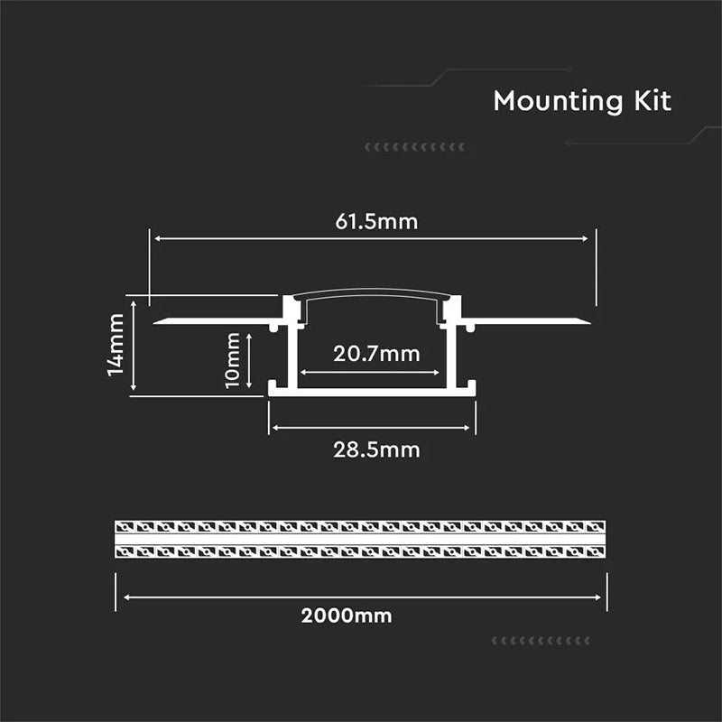 Profil Aluminiu Pentru Banda Led Incastrat Pentru Rigips